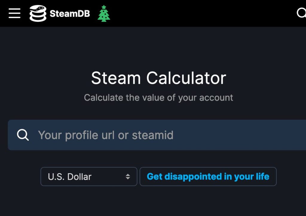Steam Calculator and SteamID Finder · SteamDB